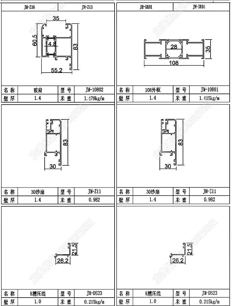 断桥108型材图 02