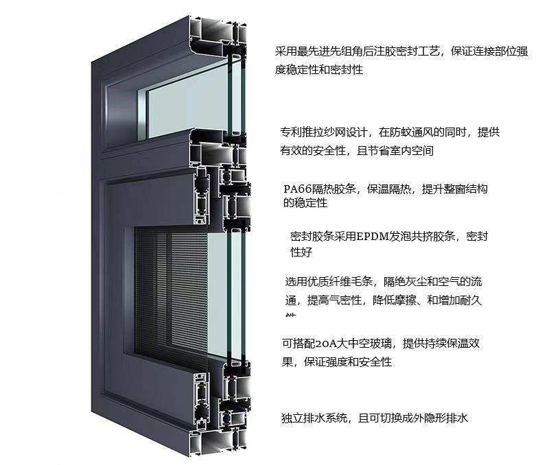 108断桥窗纱一体型材